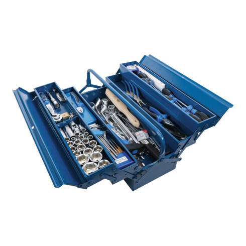 Caisse à outils métallique avec assortiment d’outils 137 pièces BGS