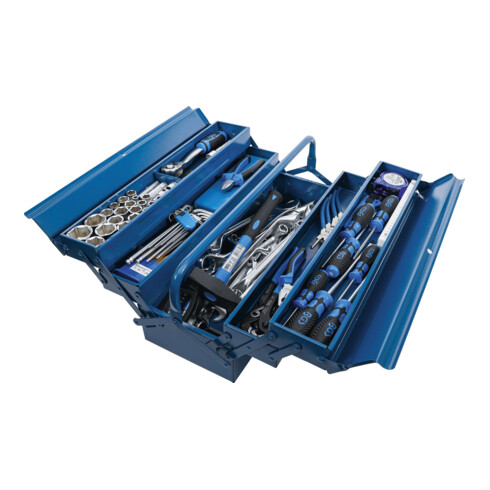 Caisse à outils métallique avec assortiment d’outils 137 pièces BGS