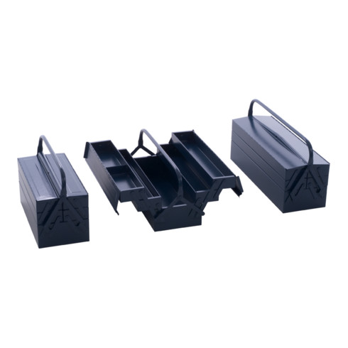 Caisse à outils métallique COMPACT bleu, 200 x 530 x 200 mm