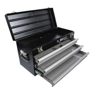 Caisse à outils métallique, vide 3 tiroirs BGS