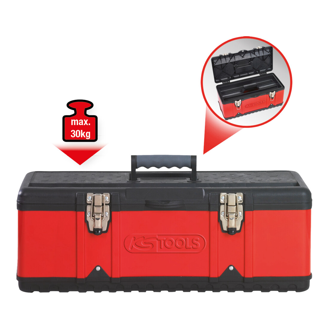 Caisse à outils plastique/tôle KS Tools 395x180x170mm