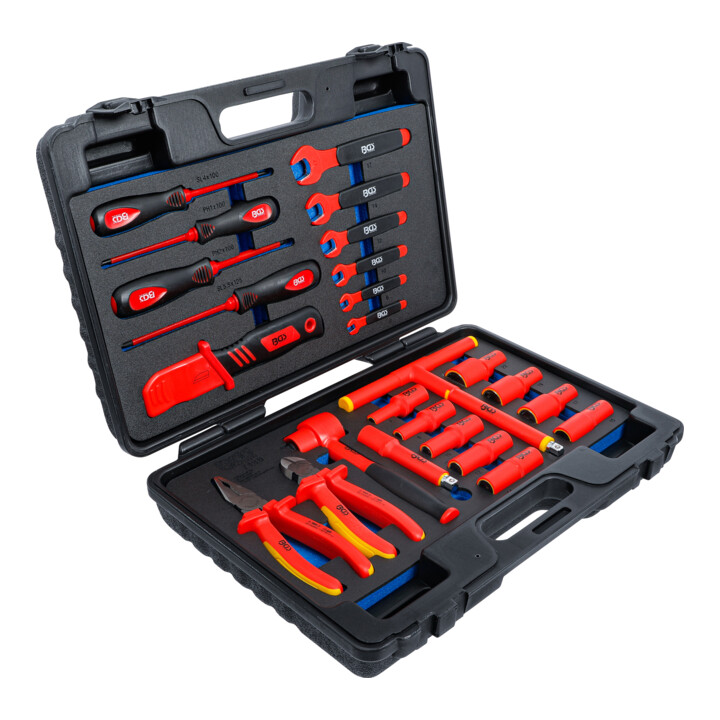 BGS Caisse à outils pour clés à douilles VDE 26 pièces