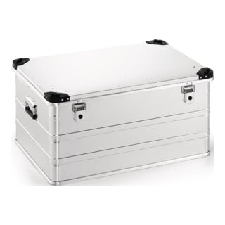 Caisse en aluminium L782×I585×P410mm 157l avec fermeture rabattable et coins empilables