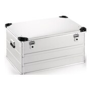 Caisse en aluminium L782×I585×P410mm 157l avec fermeture rabattable et coins empilables