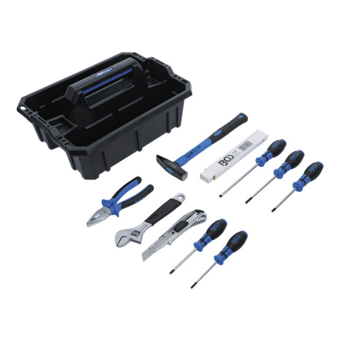 Caisse porte-outils matière plastique avec assortiment d’outils 11 pièces BGS