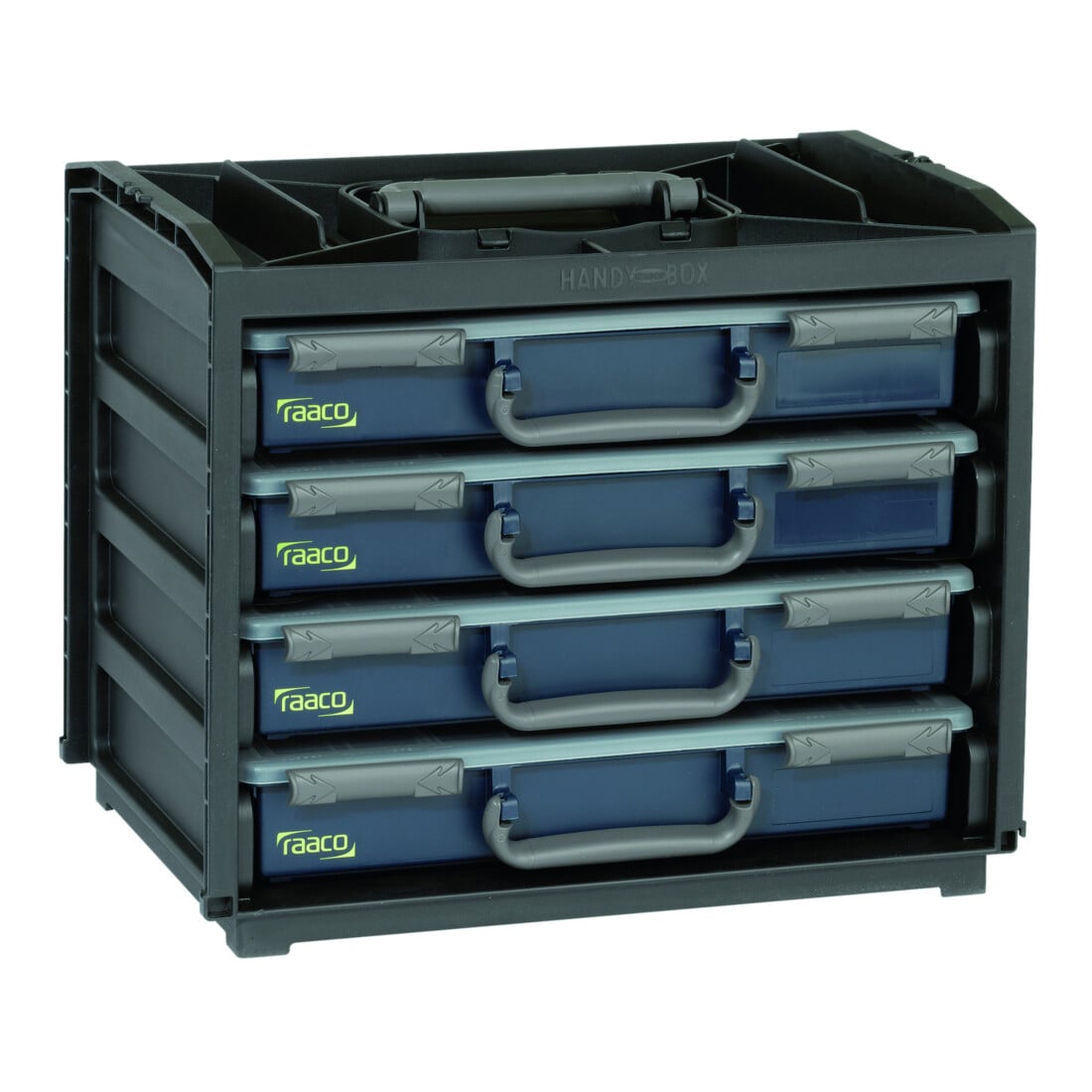 Caisson de transport en polypropylène équipé de 4 mallettes Assorter