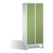 Caisson de ventilation C+P Classic sur pieds 10 compartiments Façade Corps vert Reseda corps gris clair