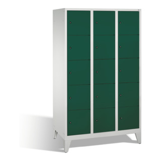 Caisson de ventilation C+P Classic sur pieds 15 compartiments Façade Corps vert Reseda corps gris clair