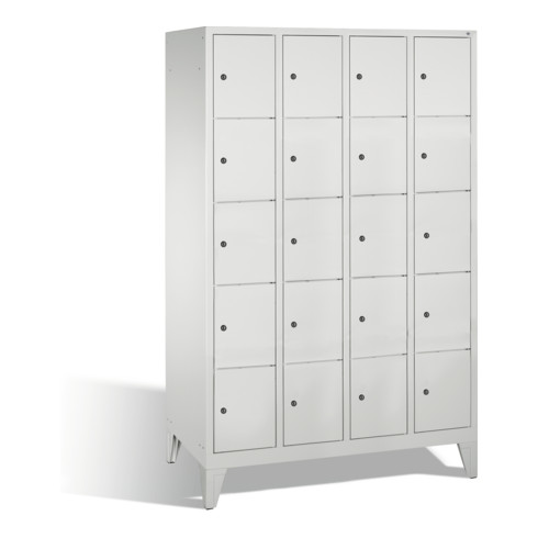 caisson de ventilation C+P Classic sur pieds, 20 compartiments, H1850xL1190xP500mm avant gris clair corps gris clair gris clair