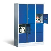 Armoire de ventilation C+P Classic sur socle 12 compartiments Façade Corps bleu gentiane Corps gris clair