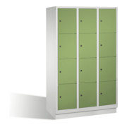 Armoire C+P Classic sur socle 12 compartiments Façade Corps vert Reseda Corps gris clair