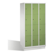 Armoire C+P Classic sur socle 12 compartiments Façade Corps vert Reseda Corps gris clair-1