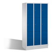 caisson de ventilation C+P Classic sur socle, 9 compartiments, H1800xL900xP500mm façade bleu gentiane corps gris clair-1