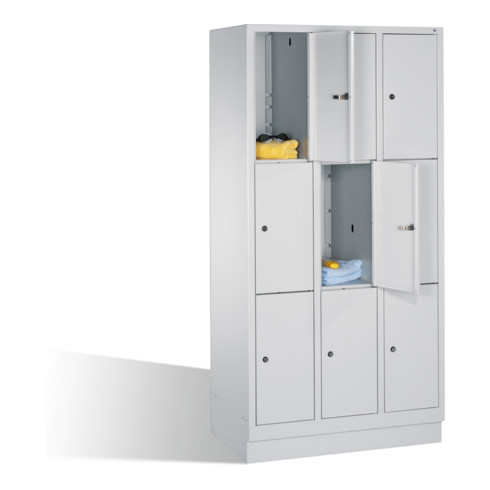 caisson de ventilation C+P Classic sur socle, 9 compartiments, H1800xL900xP500xP500mm avant gris clair corps gris clair gris clair