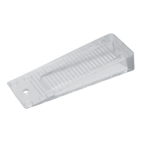 Cale de porte petite transparente 100 x 36 x 16 mm