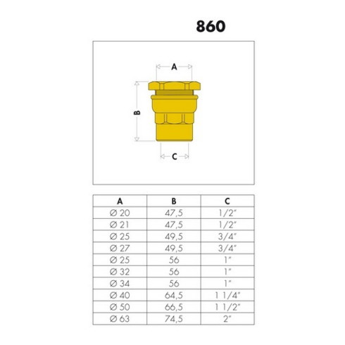 Caleffi Anschlussverschraubung 860 Messing 25 x 1" IG