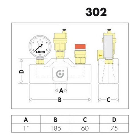Caleffi Kesselgruppe HEIZCAL 1" IG mit Isolierung bis 50 kW