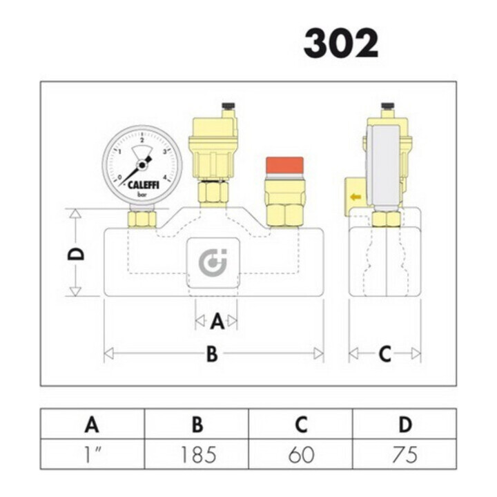 Caleffi Kesselgruppe HEIZCAL 1" IG mit Isolierung bis 50 kW
