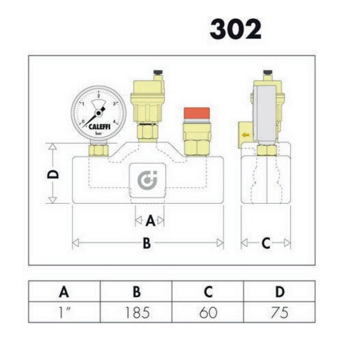 Caleffi Kesselgruppe HEIZCAL 1" IG mit Isolierung bis 50 kW