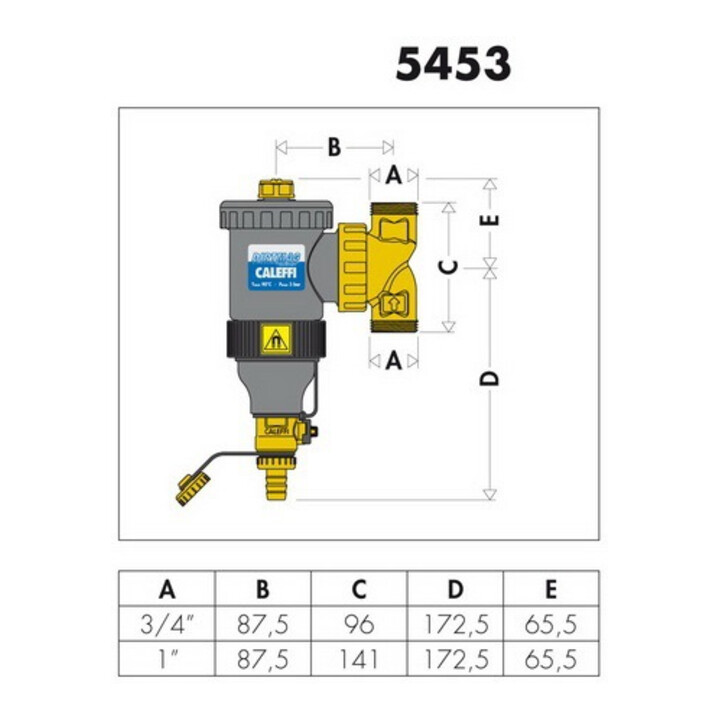 Caleffi Schlammabscheider DIRTMAG mit Magnet, aus Technopolymer 3/4"