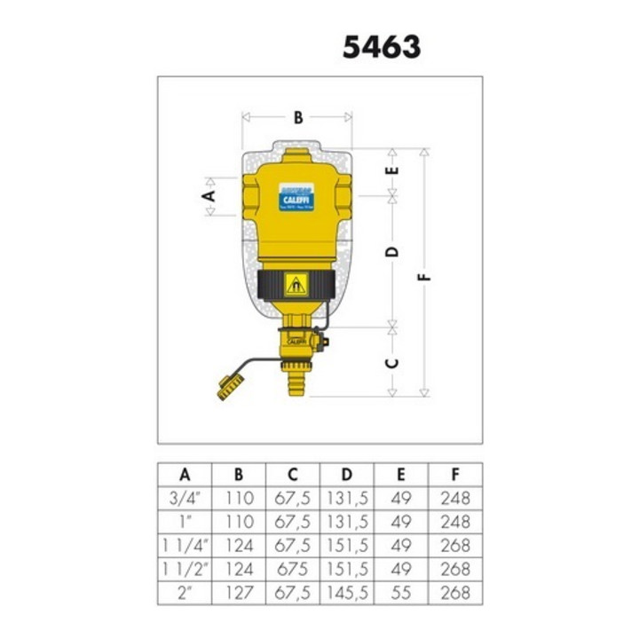 Caleffi Schlammabscheider DIRTMAG mit Magnet, IG Anschlüsse 1 1/4"