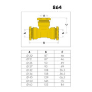 Caleffi T-Stück 864 Messing 50 mm-3