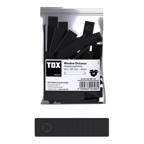 Cales pour vitrage TOX 24x100 mm Window Distance