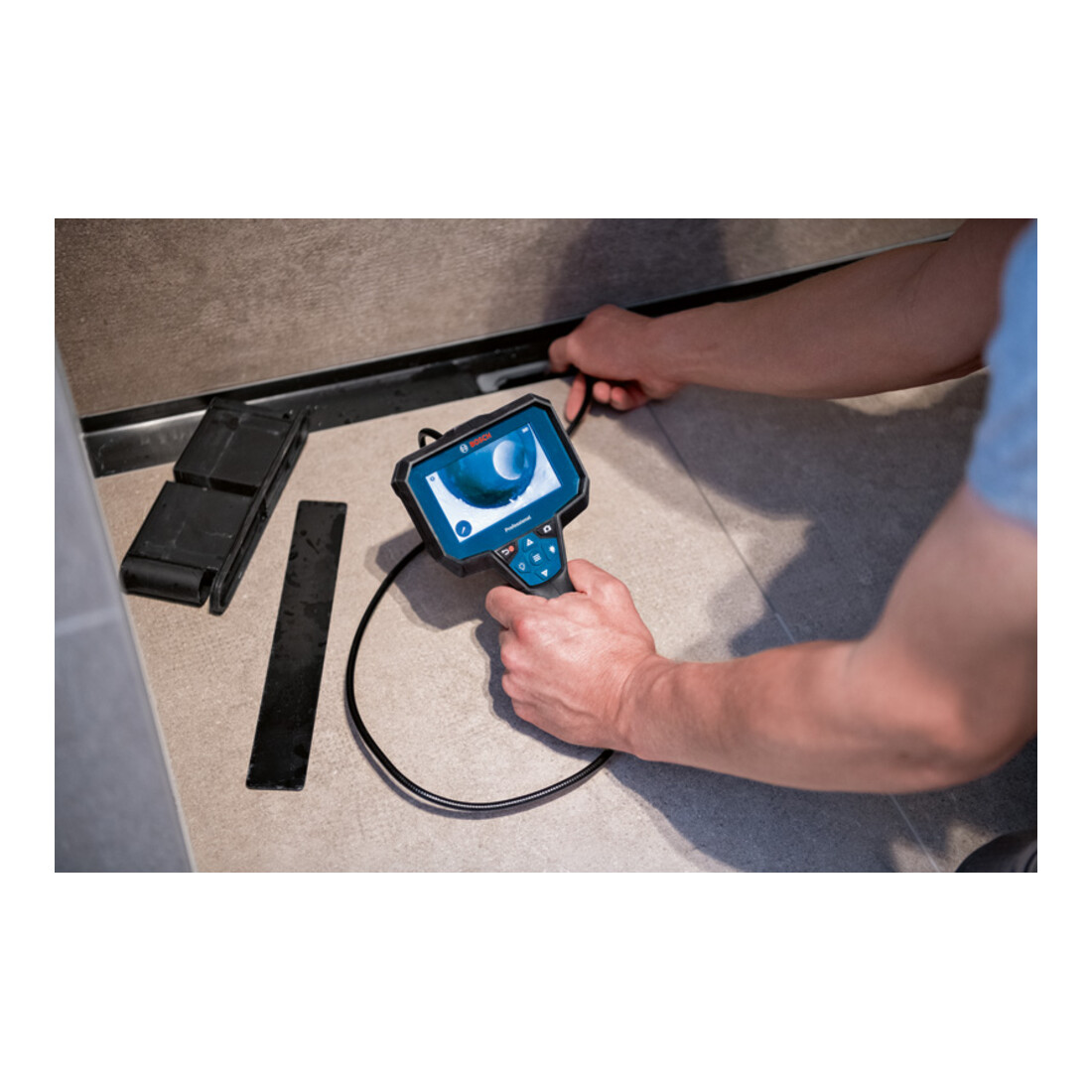 Caméra d'inspection GIC 12V-4-23 C Bosch, 4 piles LR6 de 1,5 V, adaptateur de batterie