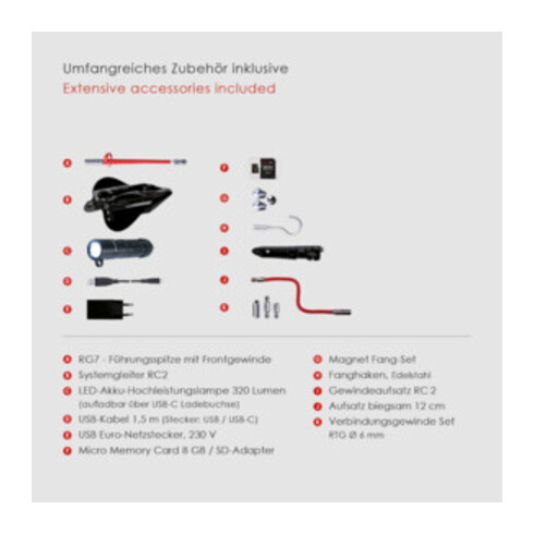 Caméra multifonctions Runpotec RUNPOCAM RC2, câble 30 m