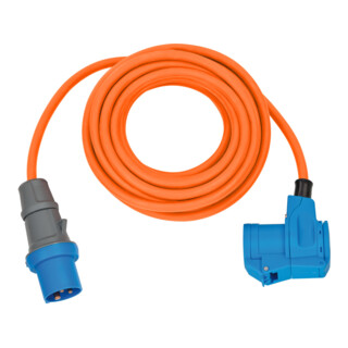 Camping/Maritime CEE-verlengkabel IP44 10 m oranje H07RN-F 3G2.5 CEE-stekker, haakse koppeling 230V/16A