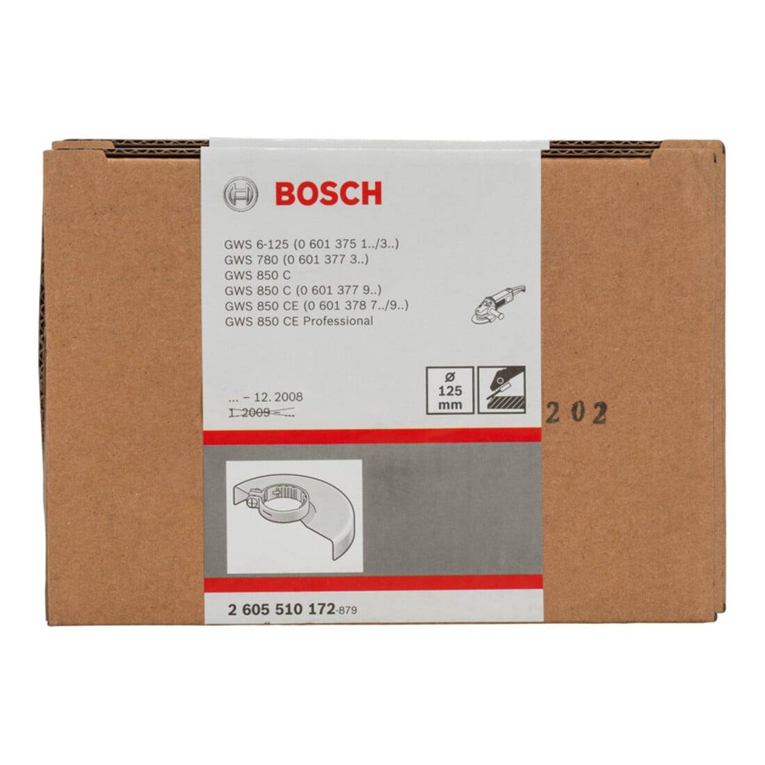 Capot de protection Bosch sans plaque de recouvrement 125 mm avec capuchon de codage à vis