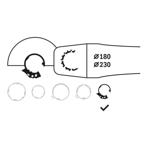 Capot de protection sans recouvrement, pour ébarbage 230 mm