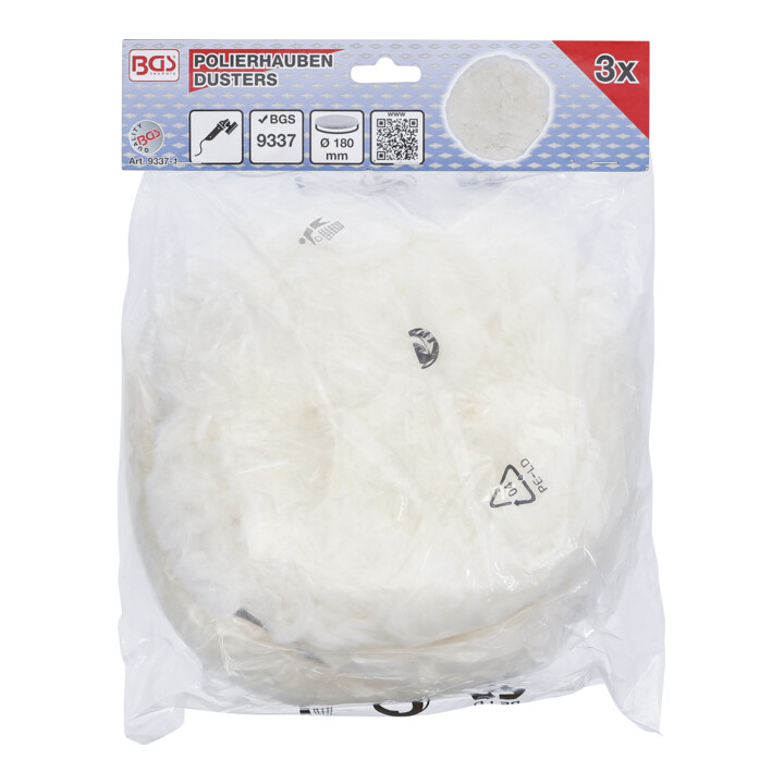 Capots de polissage Ø 180 mm 3 pièces pour art. 9337 BGS