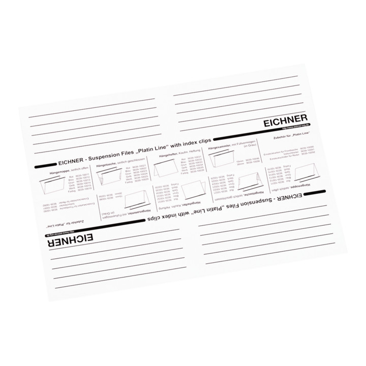 Cartes à insérer Eichner pour la série Platin Line