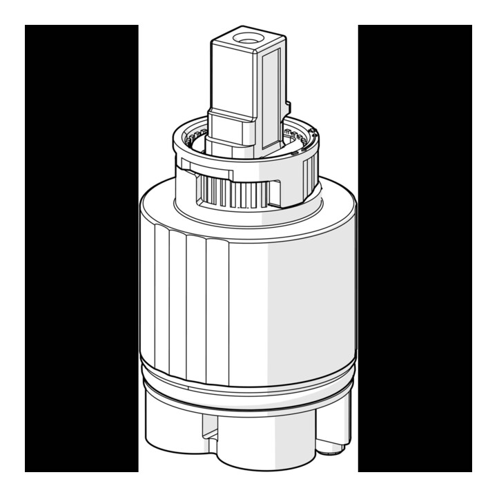 Cartouche de commande Hansa ECOTOP 3.5 en position centrale eau froide