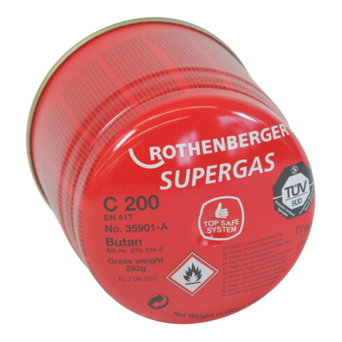 Cartouche perçable C 200 Supergas TSS 190 g 330 ml ROTHENBERGER