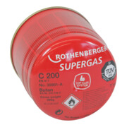 Cartouche perçable C 200 Supergas TSS 190 g 330 ml ROTHENBERGER