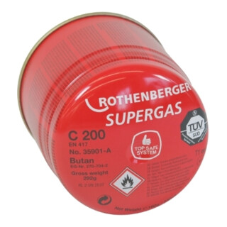 Cartouche perçable C 200 Supergas TSS 190 g 330 ml ROTHENBERGER