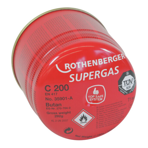 Cartouche perçable C 200 Supergas TSS 190 g 330 ml ROTHENBERGER