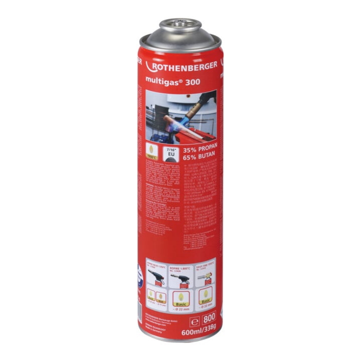 cartouche vissable Multigas 300 332 g 600 ml 1900 degr.C ROTHENBERGER