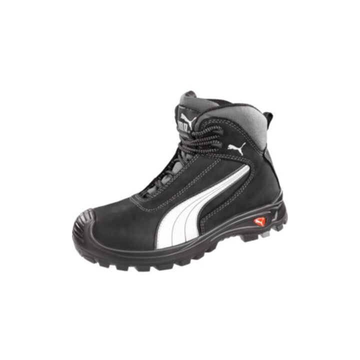 Cascades Bottes de sécurité Mid Taille 41 noir/blanc cuir S3 HRO SRC EN20345