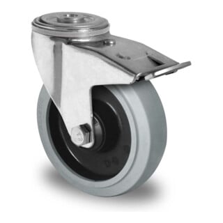 CASCOO Achterwiel met totale rem ø 200 mm Serie R4E2 dubbele kogellager
