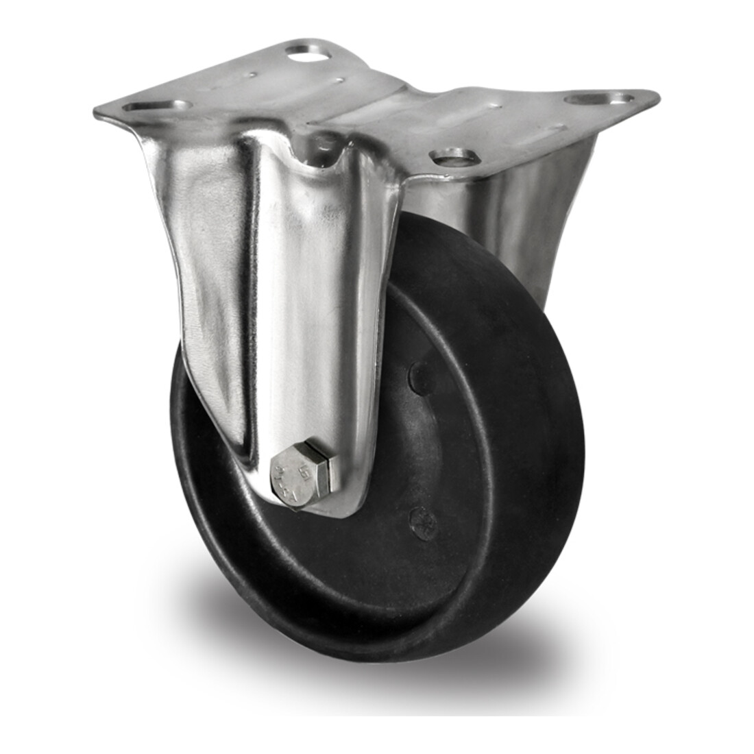 CASCOO Bockrolle ø 125 mm Serie C4C4 Gleitlager Edelstahl
