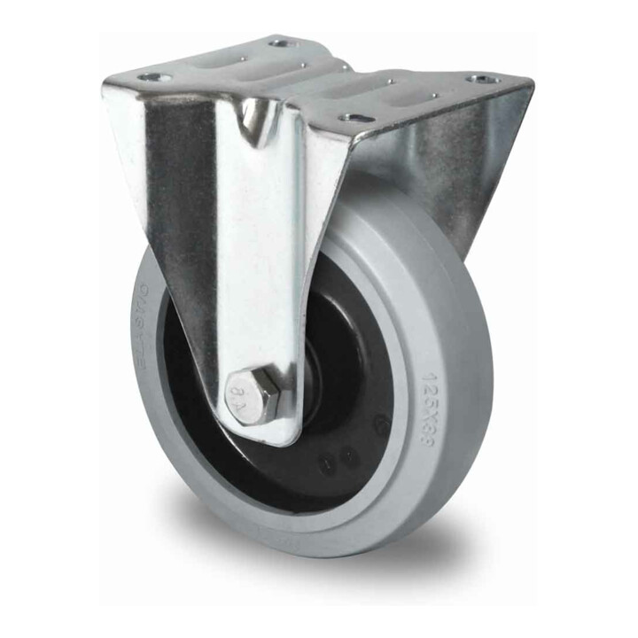 Set CASCOO Lenkrolle ø 125 mm Serie R4E2 Kugellager + Bockrolle ø 125 mm...