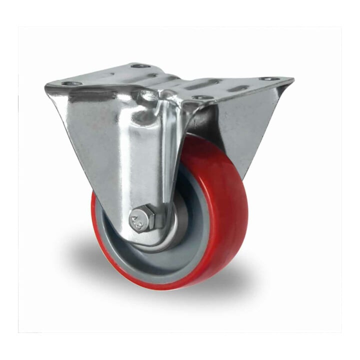 Set CASCOO Lenkrolle ø 100 mm Serie N2U6 Rollenlager + Bockrolle ø 100 mm Serie N2U6 Rollenlager