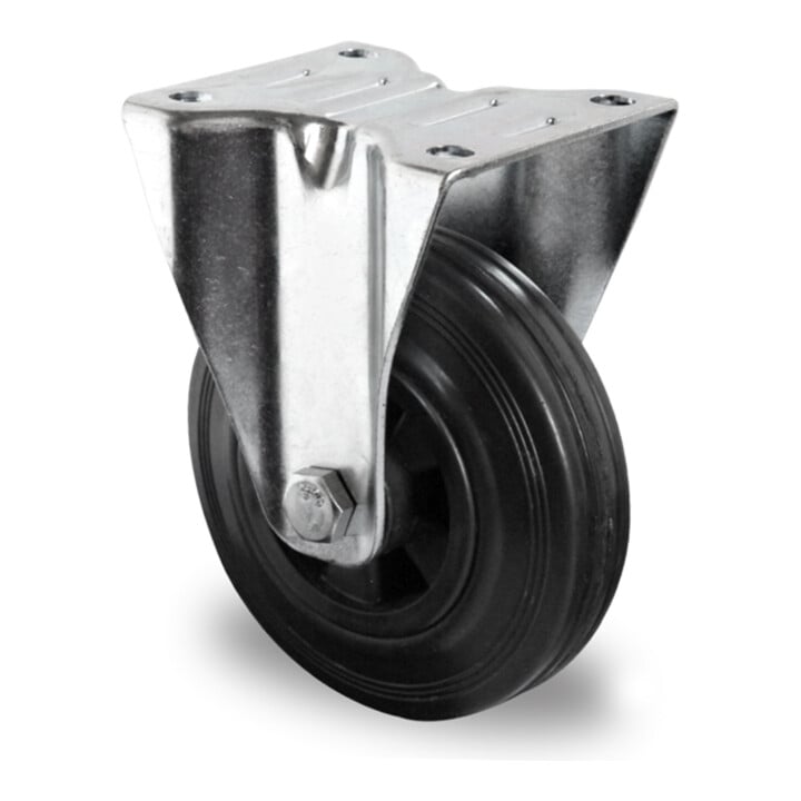 Set CASCOO Lenkrolle ø 100 mm Serie P4S4 Rollenlager + Bockrolle ø 100 mm Serie P4S4 Rollenlager