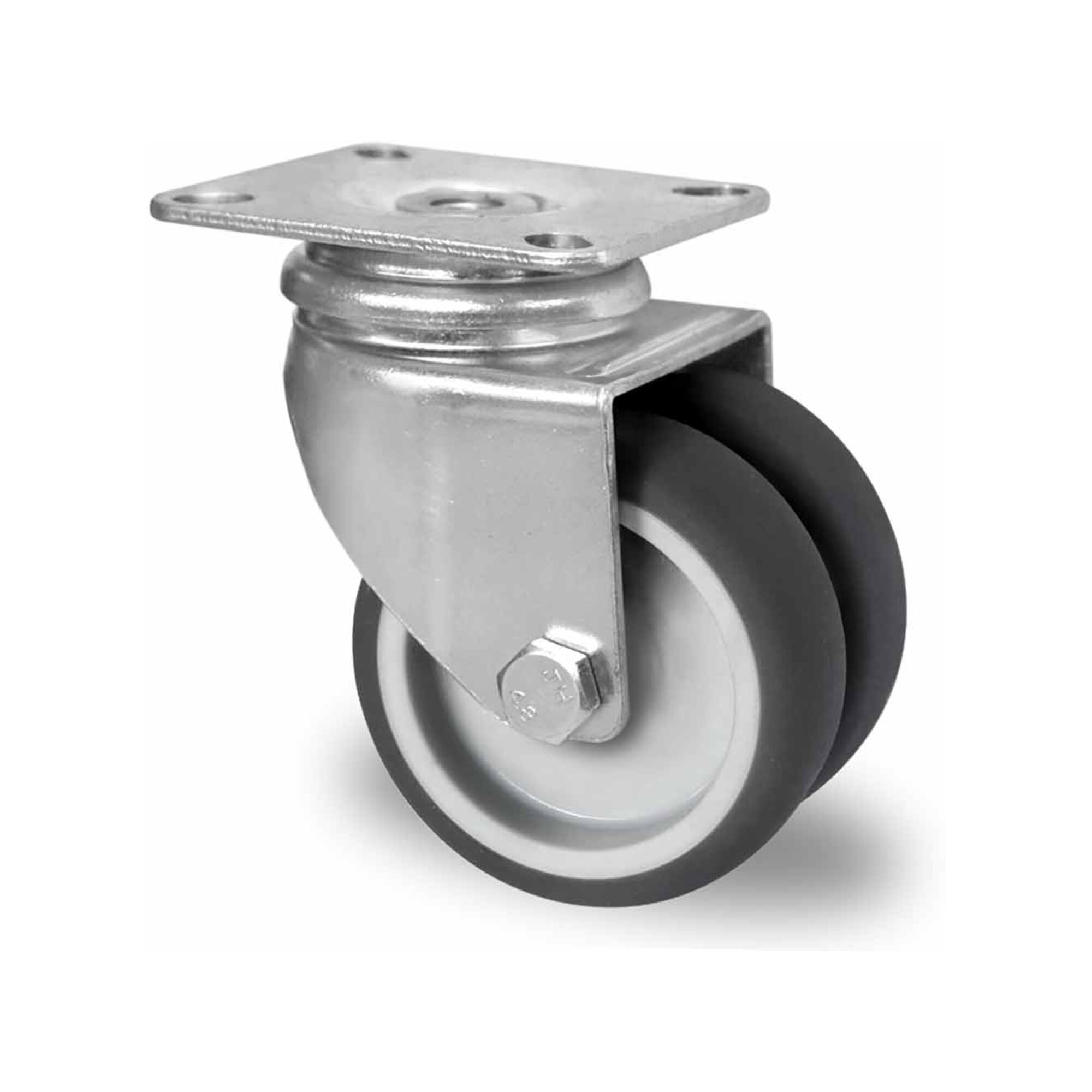 CASCOO Doppel-Lenkrolle ø 75 mm Serie P2T2 Gleitlager