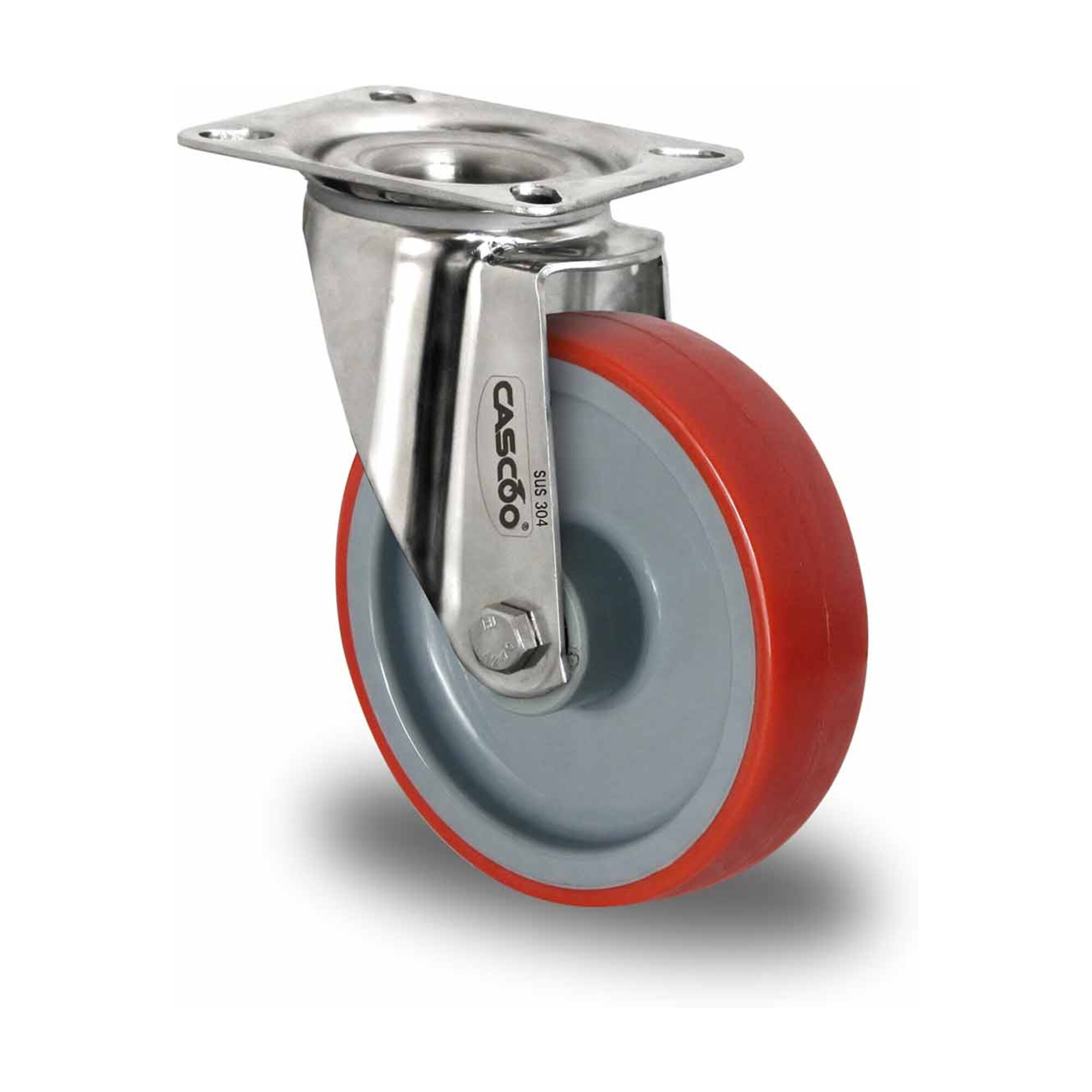 CASCOO Lenkrolle ø 125 mm Serie N2U6 Rollenlager Edelstahl