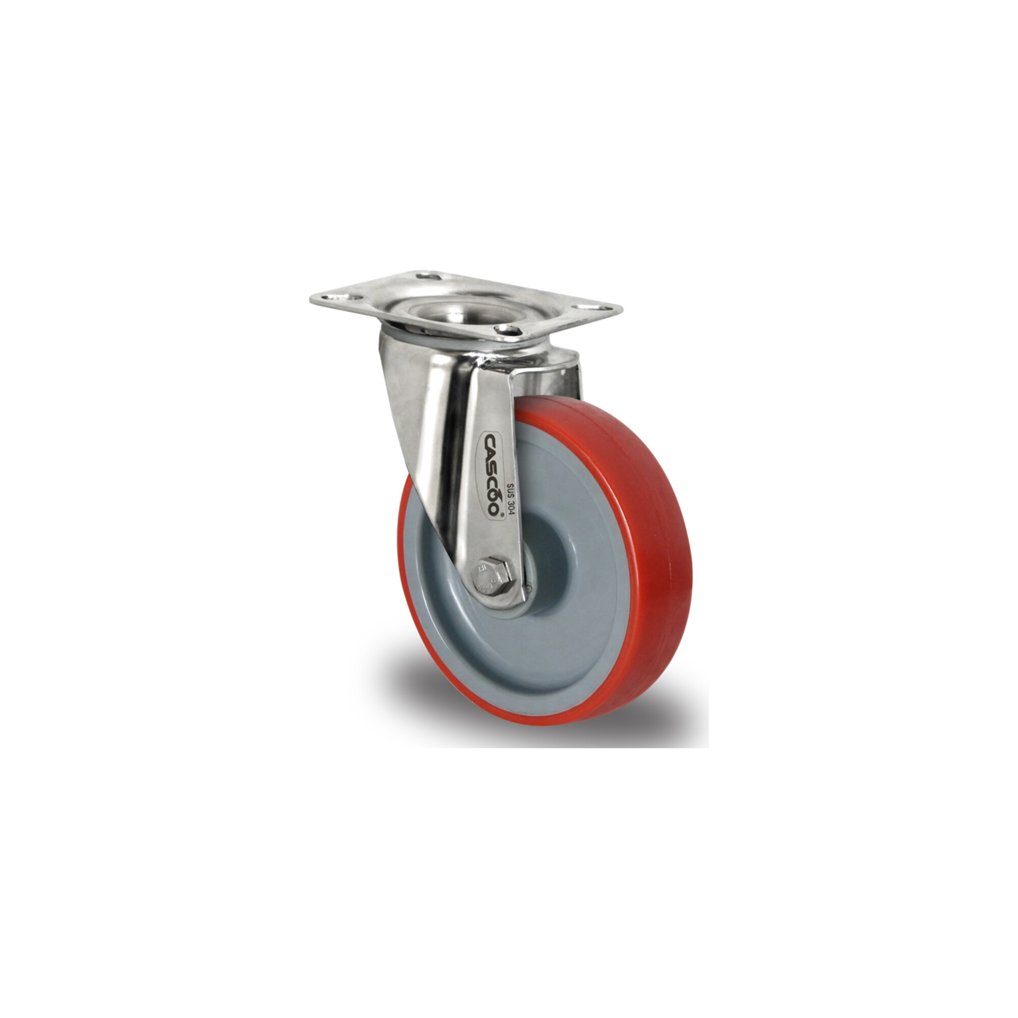 CASCOO Lenkrolle ø 80 mm Serie N2U6 Rollenlager Edelstahl