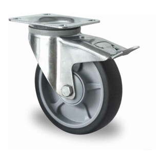 CASCOO Lenkrolle mit Totalfeststeller Serie P2G2 Kugellager